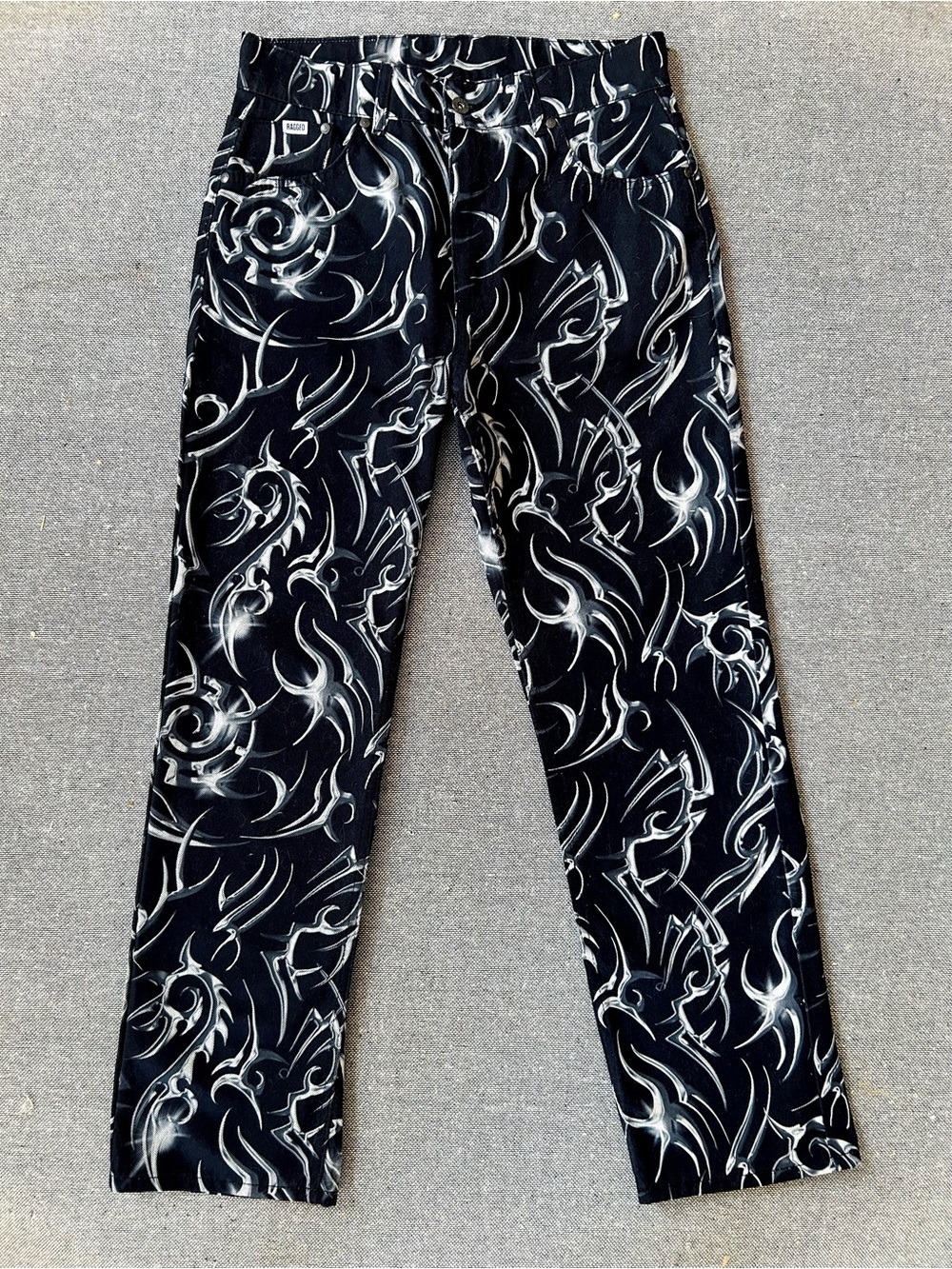 Men's 30/31 Ragged Abstract Jeans Pants Art